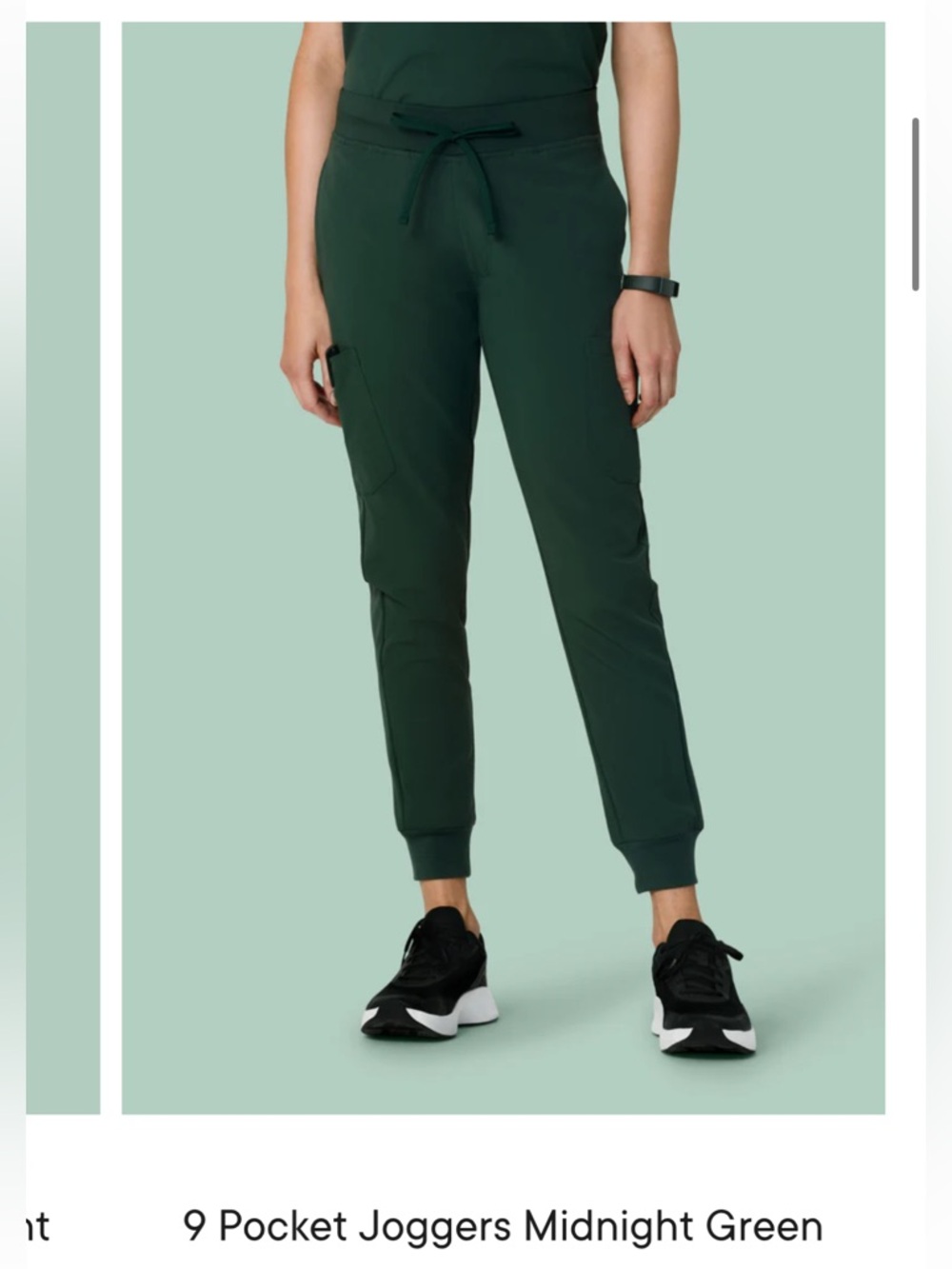 Mandala Midnight Green 9 pocket Jogger scrubs